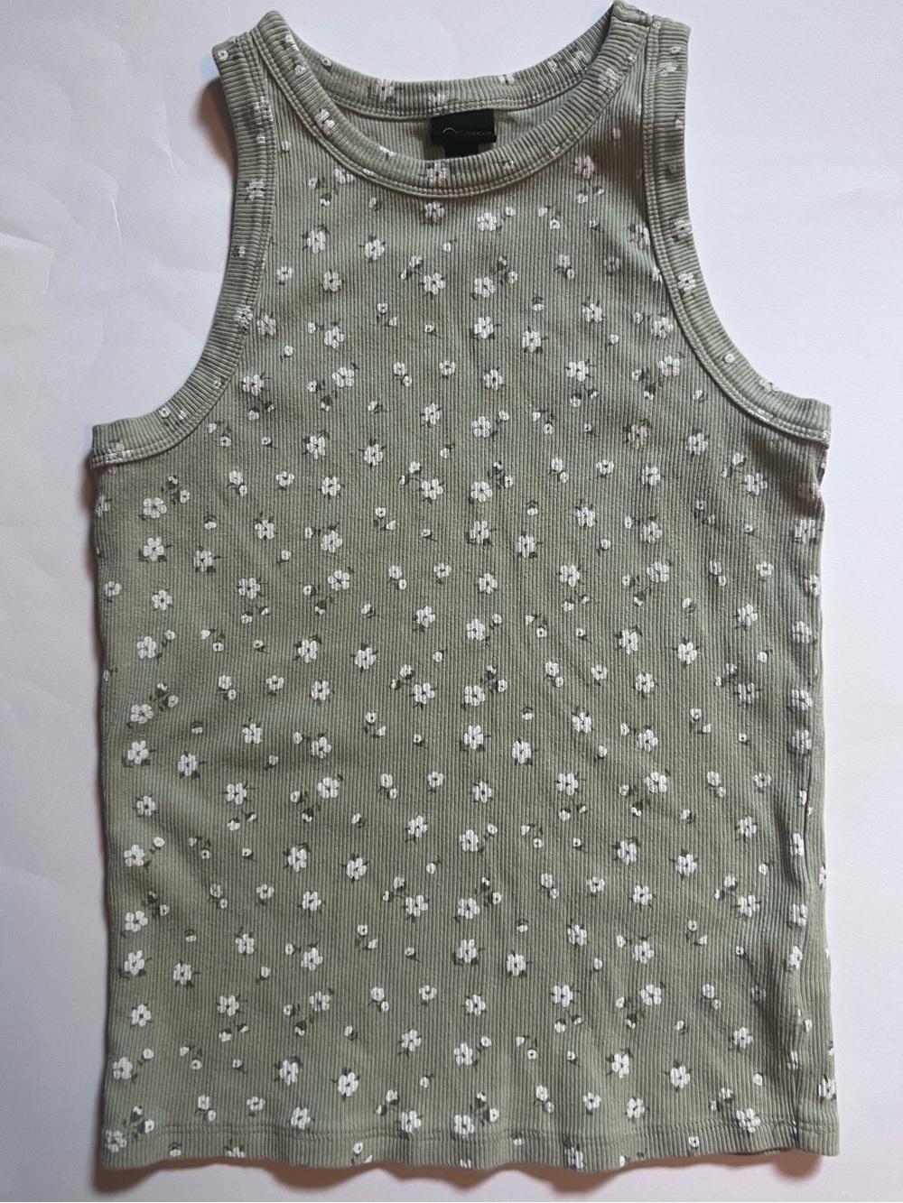 art class Sage Green Ribbed Floral Tank Top Girls Size 14